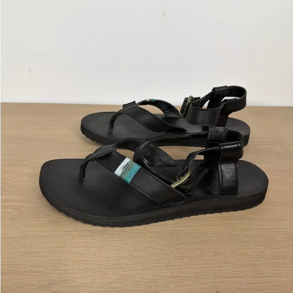Teva Women's Original Sandal Crafted Leather Black 10